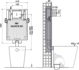Бачок смывной OLI 80 600051/885070 механический